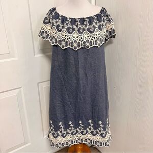 Emma G Chambray Eyelet Dress A4*